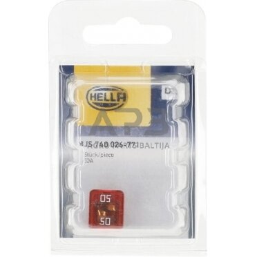 Saugiklis Pal 50A, 12mm Hella 8JS740026771 5 Saugiklis Pal 50A, 12mm Hella 8JS740026771 5