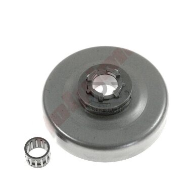 Sankabos būgnelis su guoliu Jonsered 670, žingsnis 3/8" užgriebiai 7. 102469X, 501 83 15-03, 5018318-03, 501831503 Sankabos būgnelis su guoliu Jonsered 670, žingsnis 3/8" užgriebiai 7. 102469X, 501 83 15-03, 5018318-03, 501831503