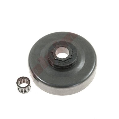 Sankabos būgnelis su guoliu ir žvaigždute Husqvarna 372, žingsnis 3/8" užgriebiai 7. 503 93 24-71, 50393247-71, 503932471 Sankabos būgnelis su guoliu ir žvaigždute Husqvarna 372, žingsnis 3/8" užgriebiai 7. 503 93 24-71, 50393247-71, 503932471