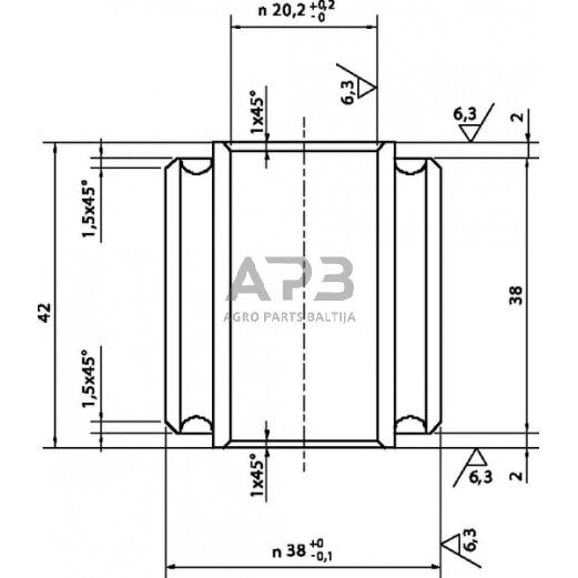 Sailenblokas H=42 38x20 ADR 8223801 4 Sailenblokas H=42 38x20 ADR 8223801 4