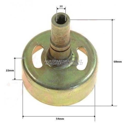 Sankabos būgnelis kiniškoms žoliapjovėms 54x22x68x7T TL26-7T Sankabos būgnelis kiniškoms žoliapjovėms 54x22x68x7T TL26-7T