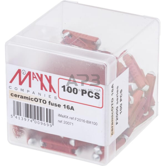 Saugiklis Torpedo 16A, 25mm 100x iMaXX SI12016 3 Saugiklis Torpedo 16A, 25mm 100x iMaXX SI12016 3