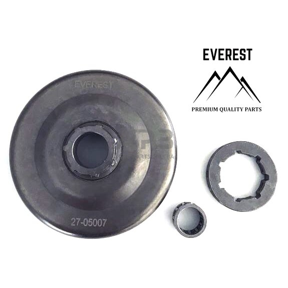 Sankabos būgnelis su žvaigždute ir guoliu Husqvarna 372 žingsnis 3/8 užgriebiai 7 105772X, 503 93 24-71, 5039324-71, 503932471, 537 03 62-02, 5370362-02, 537036202, 537 03 62-05, 5370362-05, 537036205, 586 98 06-01, 5869806-01, 586980601