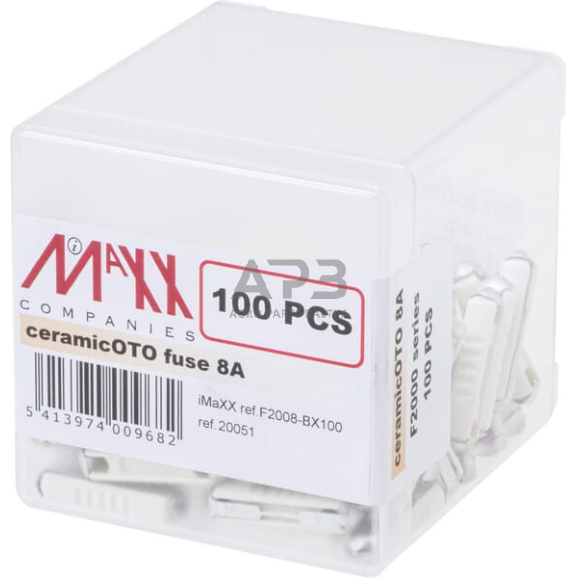 Saugiklis Torpedo 8A, 25mm 100x iMaXX SI12008 3 Saugiklis Torpedo 8A, 25mm 100x iMaXX SI12008 3