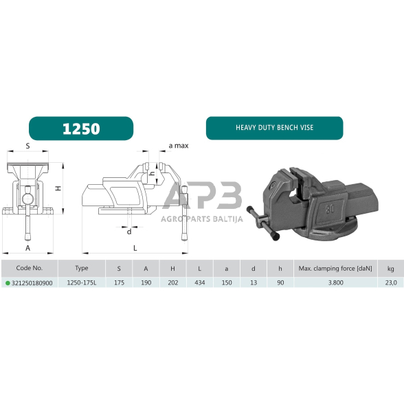 Šaltkalviškas spaustuvas 175mm 1 Šaltkalviškas spaustuvas 175mm 1