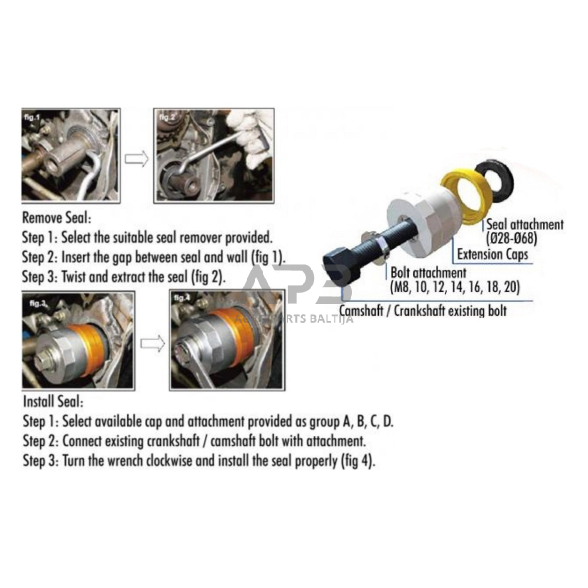 Sandarinimo žiedų išėmimo / įdėjimo rinkinys 27vnt. 1 Sandarinimo žiedų išėmimo / įdėjimo rinkinys 27vnt. 1