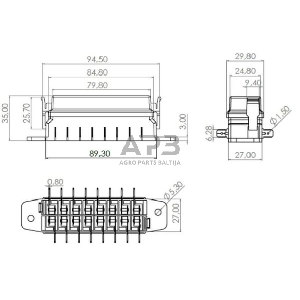Saugiklio dėžutė 8 kontaktų 32V 15A (ATO/ATC), 16x6.3 mm FB10006KR 2 Saugiklio dėžutė 8 kontaktų 32V 15A (ATO/ATC), 16x6.3 mm FB10006KR 2