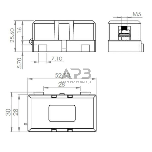 Saugiklio laikiklis 32V, 100A FB10010KR 2