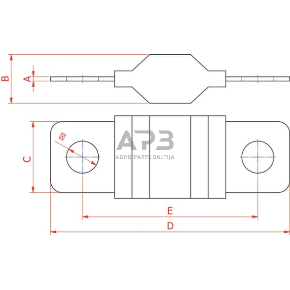 Saugiklis juostinis 32V, 30A, 41.1mm Hella 8JS742901061 5