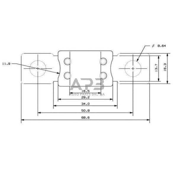 Saugiklis juostinis 350A, 68.6mm Hella 8JS742902081 5