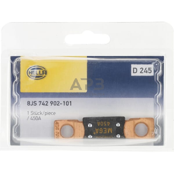 Saugiklis juostinis 450A, 68.6mm Hella 8JS742902101 4 Saugiklis juostinis 450A, 68.6mm Hella 8JS742902101 4