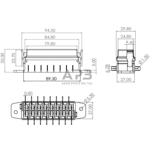 Saugiklio dėžutė 8 kontaktų 32V 15A (ATO/ATC), 16x6.3 mm FB10006KR 2 Saugiklio dėžutė 8 kontaktų 32V 15A (ATO/ATC), 16x6.3 mm FB10006KR 2