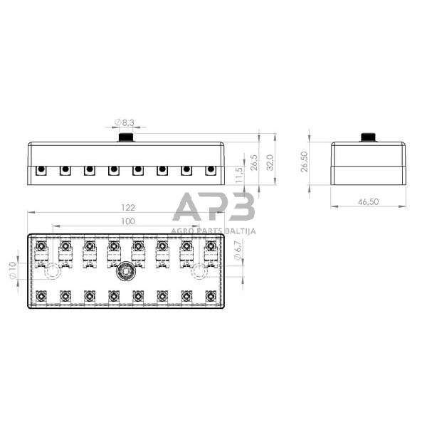 Saugiklio dėžutė FB10009KR 2 Saugiklio dėžutė FB10009KR 2