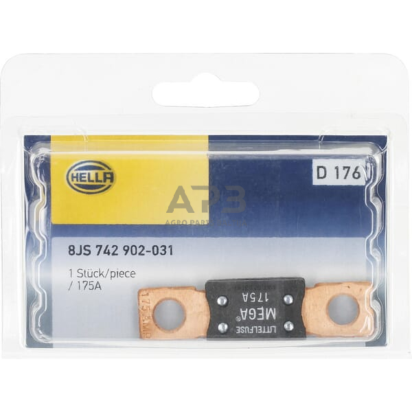 Saugiklis juostinis 175A, 68.6mm Hella 8JS742902031 4 Saugiklis juostinis 175A, 68.6mm Hella 8JS742902031 4