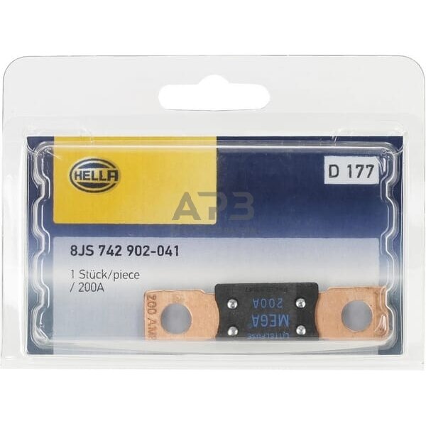 Saugiklis juostinis 200A, 68.6mm Hella 8JS742902041 4 Saugiklis juostinis 200A, 68.6mm Hella 8JS742902041 4