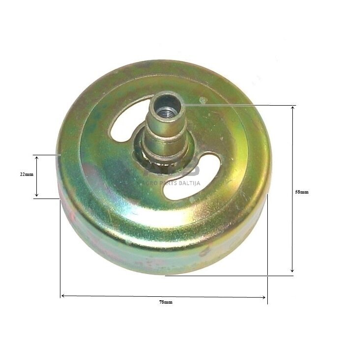 Sankabos būgnelis Kawasaki TD40 žoliapjovėms 78x24x58 8X1.25 Sankabos būgnelis Kawasaki TD40 žoliapjovėms 78x24x58 8X1.25