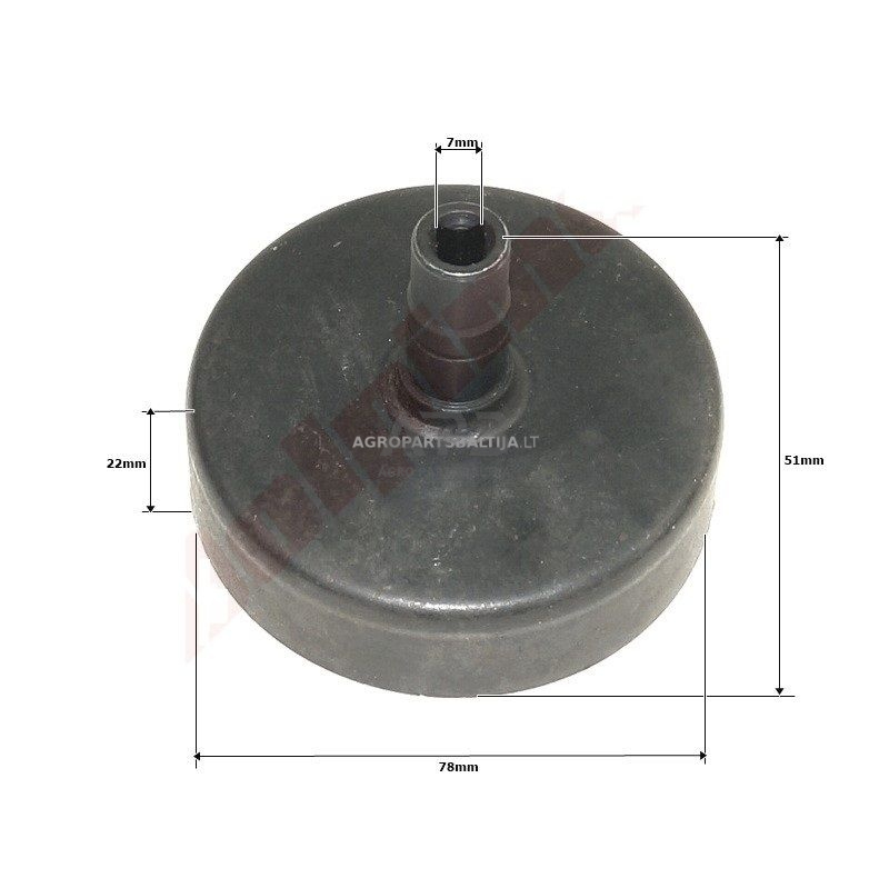 Sankabos būgnelis kiniškoms žoliapjovėms 78x22x51x4T7 Sankabos būgnelis kiniškoms žoliapjovėms 78x22x51x4T7