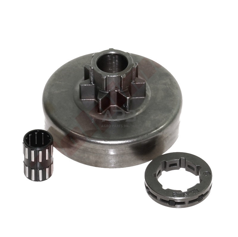 Sankabos būgnelis su guoliu ir žvaigždute pjūklams STIHL MS038, MS380, MS381 žingsnis 3/8 užgriebiai 7 1119 007 1003, 11190071003 Sankabos būgnelis su guoliu ir žvaigždute pjūklams STIHL MS038, MS380, MS381 žingsnis 3/8 užgriebiai 7 1119 007 1003, 11190071003