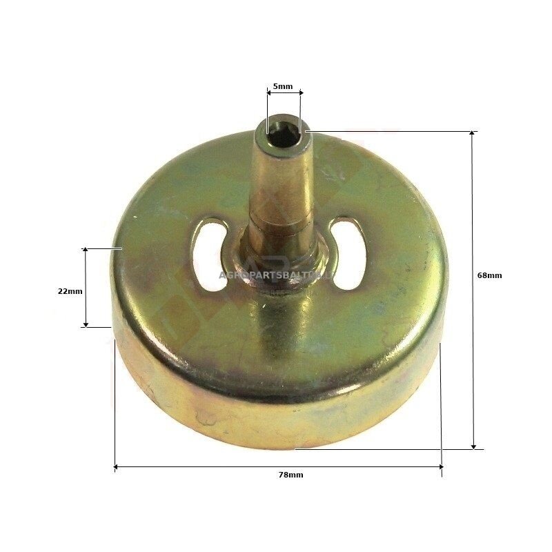 Sankabos būgnelis kiniškoms žoliapjovėms 78x22x68x4T5 Sankabos būgnelis kiniškoms žoliapjovėms 78x22x68x4T5