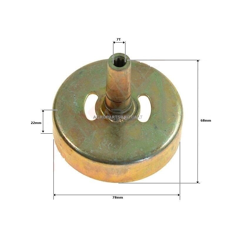 Sankabos būgnelis kiniškoms žoliapjovėms 78x22x68x7T TL43-7T Sankabos būgnelis kiniškoms žoliapjovėms 78x22x68x7T TL43-7T