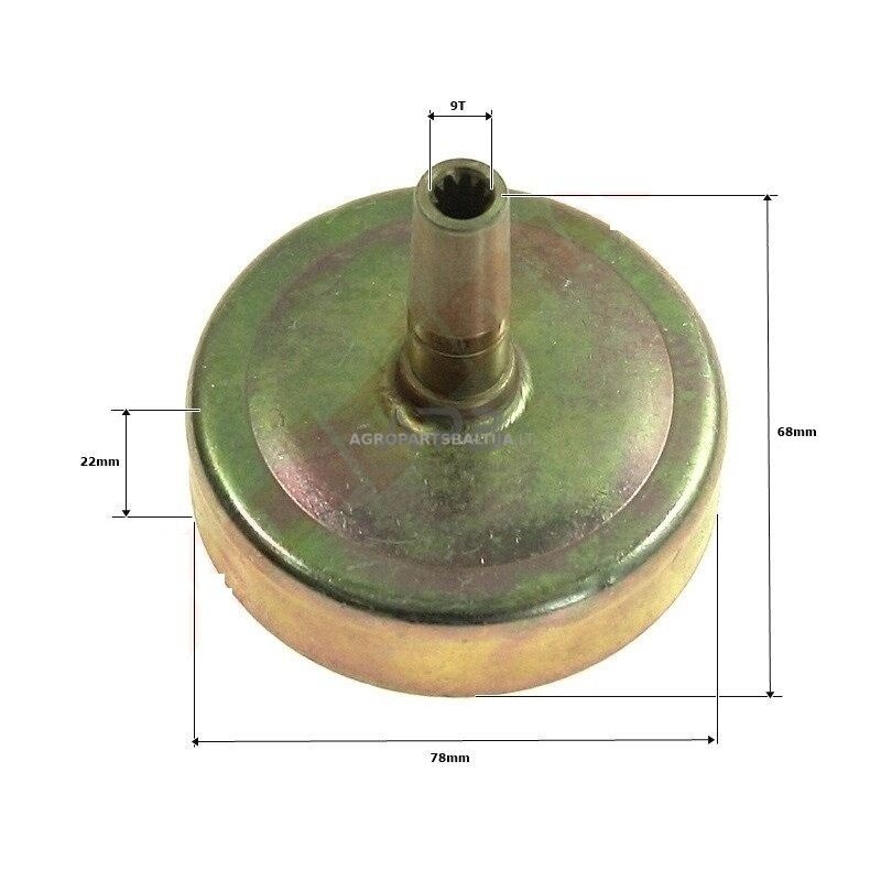 Sankabos būgnelis kiniškoms žoliapjovėms 78x22x68x9T TL43-9T Sankabos būgnelis kiniškoms žoliapjovėms 78x22x68x9T TL43-9T