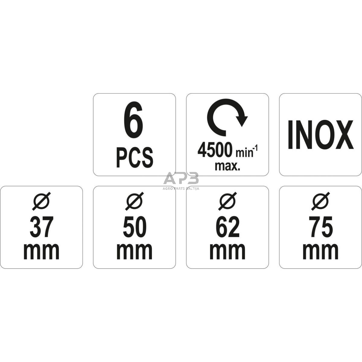 Šepečių vielinių su koteliu rinkinys (6vnt) INOX 2