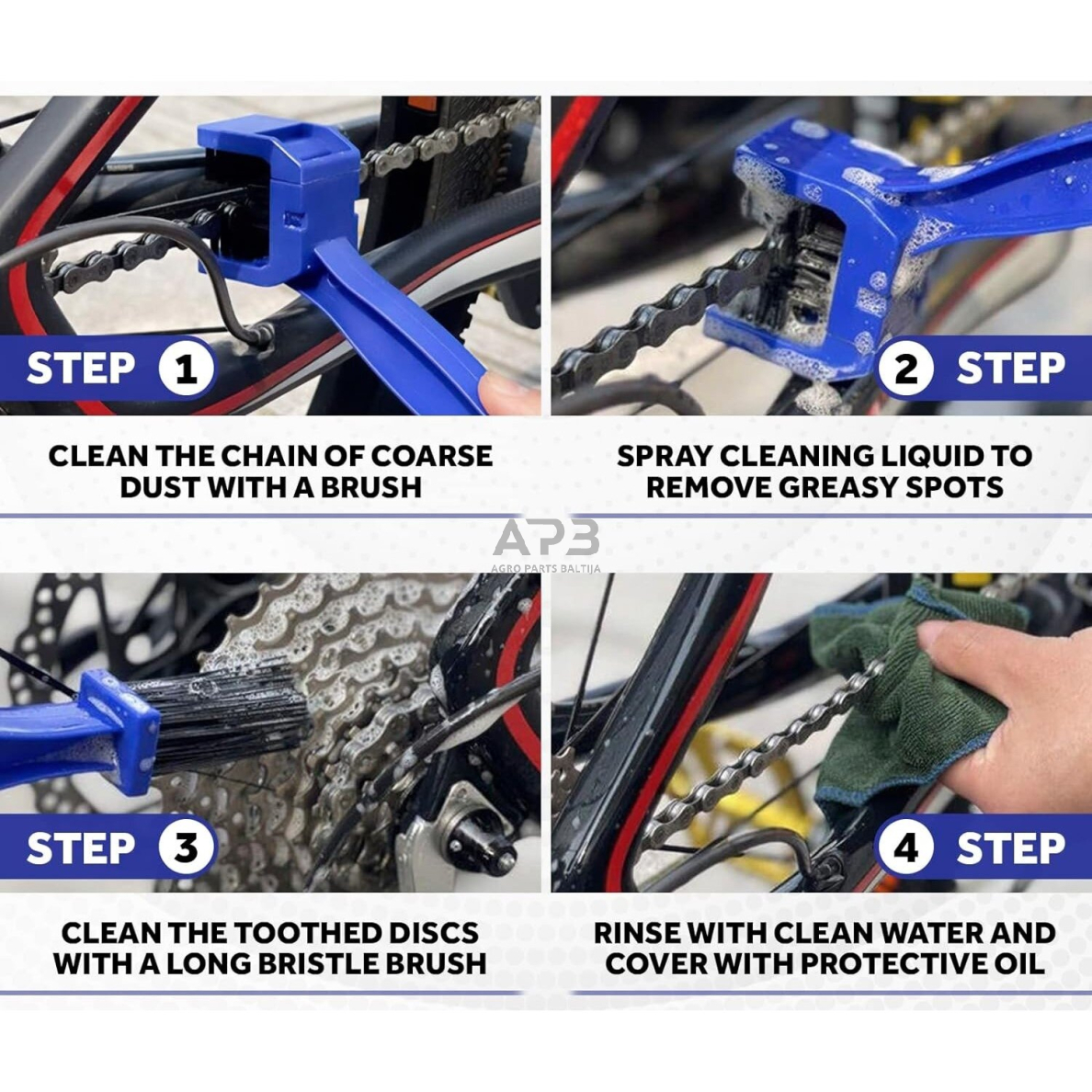 Šepetys motociklų grandinėms valyti 6 Šepetys motociklų grandinėms valyti 6