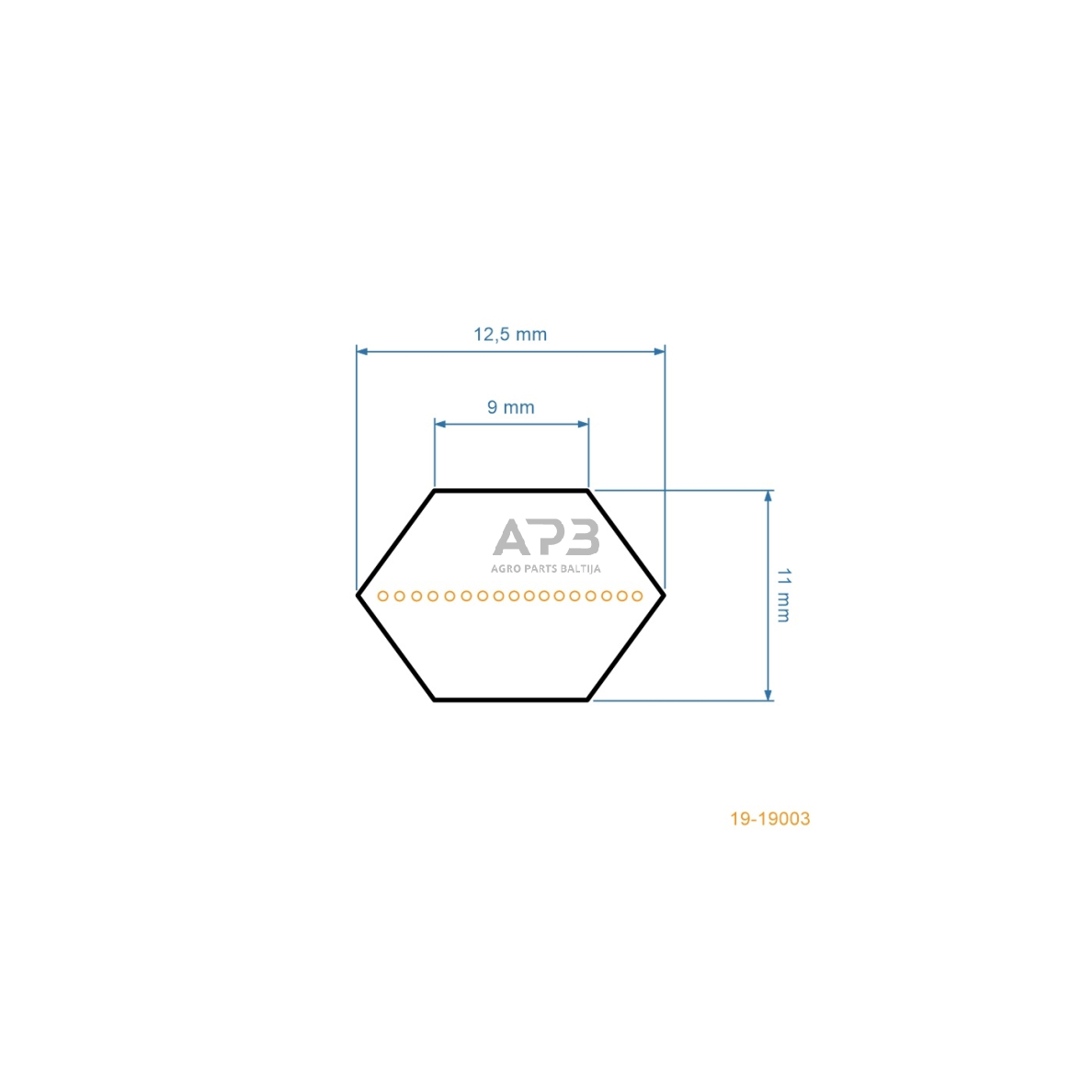 Šešiabriaunis eigos diržas Ariens 022661 AA128 12,7x3233mm Li, 12,7x3304mm La 2 Šešiabriaunis eigos diržas Ariens 022661 AA128 12,7x3233mm Li, 12,7x3304mm La 2