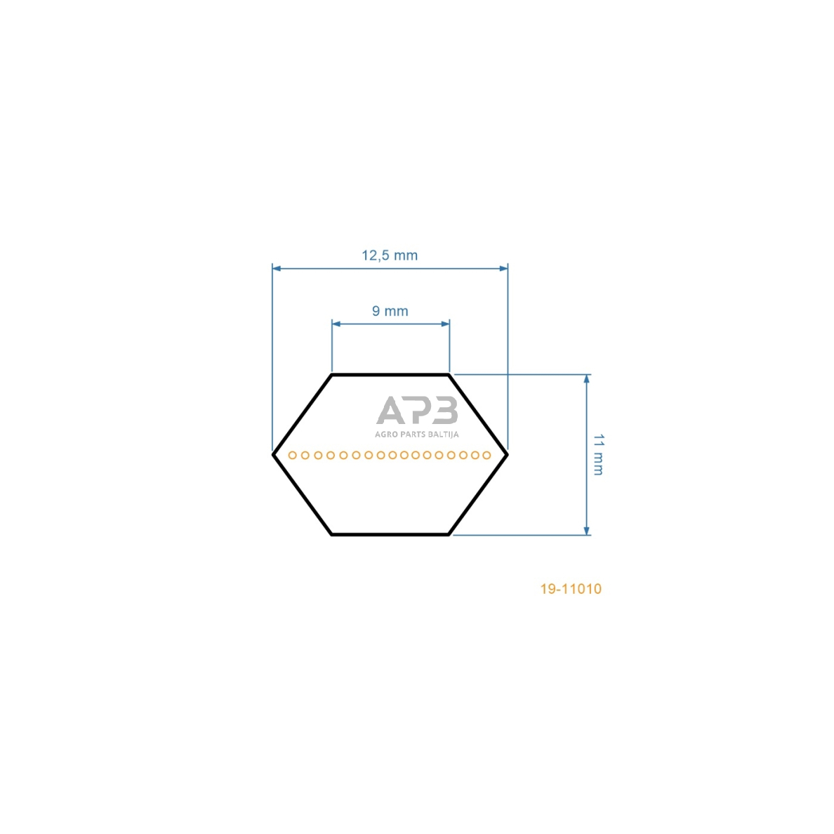 Šešiabriaunis pjaunamosios diržas Brill 35065700/0 AA85 12,5x2161mm Li, 12,5x2212mm La 2