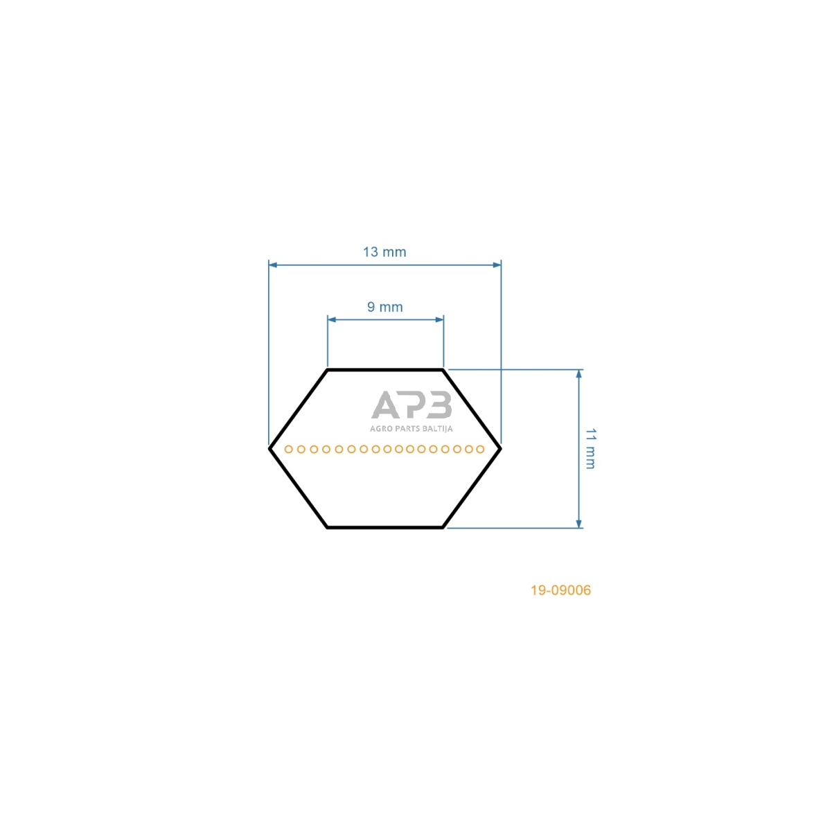 Šešiabriaunis pjaunamosios diržas Dolmar TM-102.13 (BJ 2001-2005), TM-102.17H (BJ 2001-2005), TM-102.18H2 (BJ 2003-2005) AA91 13x2311mm Li, 13x2362mm La 2
