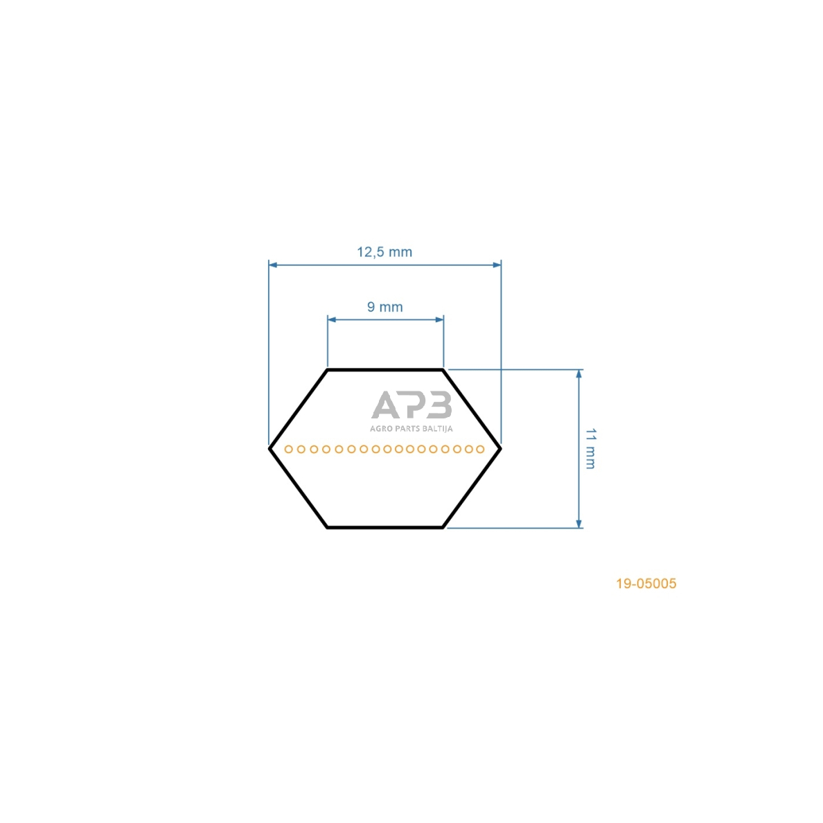 Šešiabriaunis pjaunamosios diržas Jonsered ICT13, ICT13A, ICT14, ICT14A, ICT15A, ICT16A, ICTH16, LT2113CM, LT2114CA, LT2114CM, LT2114CMA, LT2115CM, LT2115CMA, LT2116CMA2, LT2113CM AA105 pjaunamosios plotis 36 (91 cm) 12,5x2669mm Li, 12,5x2720mm La 2