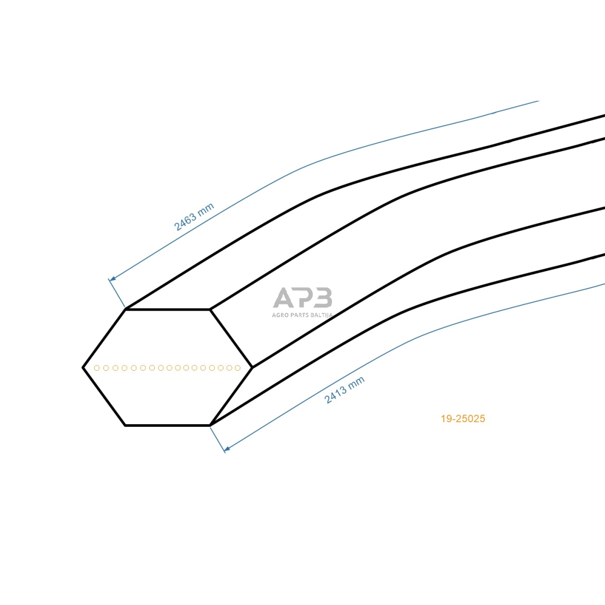 Šešiabriaunis pjaunamosios diržas Juwel 130/92 T AA90 12,5x2288mm Li, 12,5x2339mm La 1