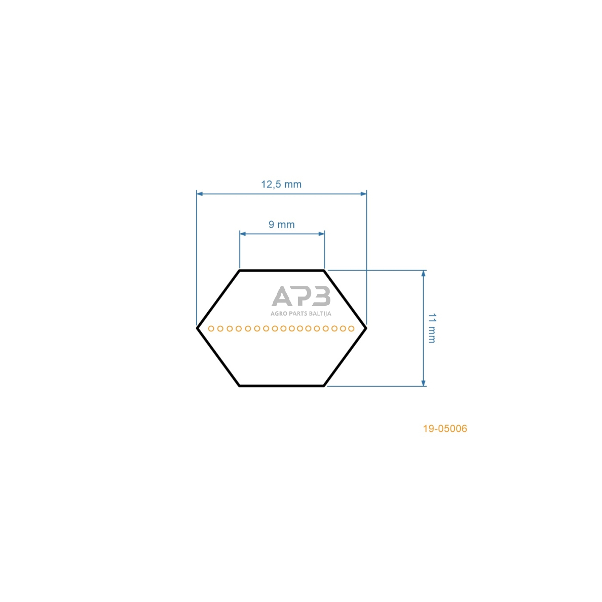Šešiabriaunis pjaunamosios diržas Mcculloch M165H107RB, M185H107RB, M155107HRB, M165107HRB, M185107HRB, M200107HRB AA112 pjaunamosios plotis 42 (107 cm) 12,5x2847mm Li, 12,5x2898mm La 2
