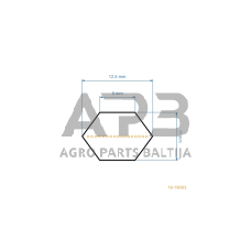 Šešiabriaunis eigos diržas Agrostroj 022661 AA128 12,7x3233mm Li, 12,7x3304mm La