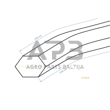 Šešiabriaunis pjaunamosios diržas Black Line B 155/105 H pjaunamosios plotis 41 ( 105 cm ) AA92 12,5x2339mm Li, 12,5x2390mm La