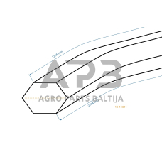 Šešiabriaunis pjaunamosios diržas Dolmar TM-92-14, TM-92-14H AA86 12,5x2184mm Li, 12,5x2235mm La