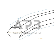 Šešiabriaunis pjaunamosios diržas Husqvarna CT160, CT150, CT170, CT180, CTH150, CTH160, CTH172, CTH191, CTH200, CTH210, CTH2542 AA112 pjaunamosios plotis 42 (107 cm) 12,5x2847mm Li, 12,5x2898mm La