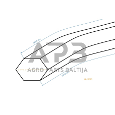 Šešiabriaunis pjaunamosios diržas Sarp SR 135 BSA, SR 135 BST AA90 12,5x2288mm Li, 12,5x2339mm La