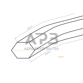 Šešiabriaunis pjaunamosios diržas Cub Cadet 13/102, 16/102, 125/40, 125/102, 130/102, 160/102, 906, 4600/102H, E125, E145, E160, E/165, EH/130, EH155, EH160, EH/180, ET13, ET145 AA88 pjaunamosios plotis N40 (102 cm) 12,5x2235mm Li, 12,5x2286mm La