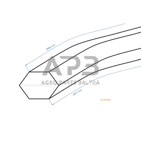 Šešiabriaunis pjaunamosios diržas MTD P 155, RZT-42 RZT42, RZT50 AA112 pjaunamosios plotis 42 (107 cm) 12,5x2847mm Li, 12,5x2898mm La