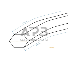 Šešiabriaunis pjaunamosios diržas Partner P12592RB AA105 pjaunamosios plotis 36 (91 cm) 12,5x2669mm Li, 12,5x2720mm La