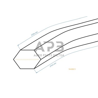 Šešiabriaunis pjaunamosios diržas Mcculloch M125-97HRB AA108 pjaunamosios plotis 38 ( 97 cm) 12,5x2743mm Li, 12,5x2794mm La
