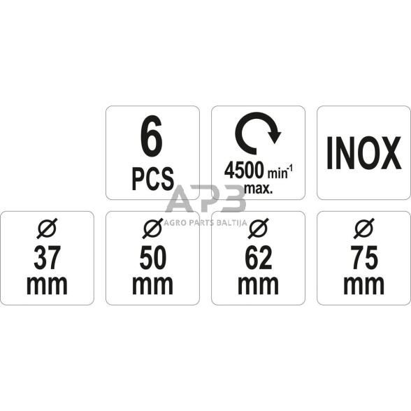 Šepečių vielinių su koteliu rinkinys (6vnt) INOX 2