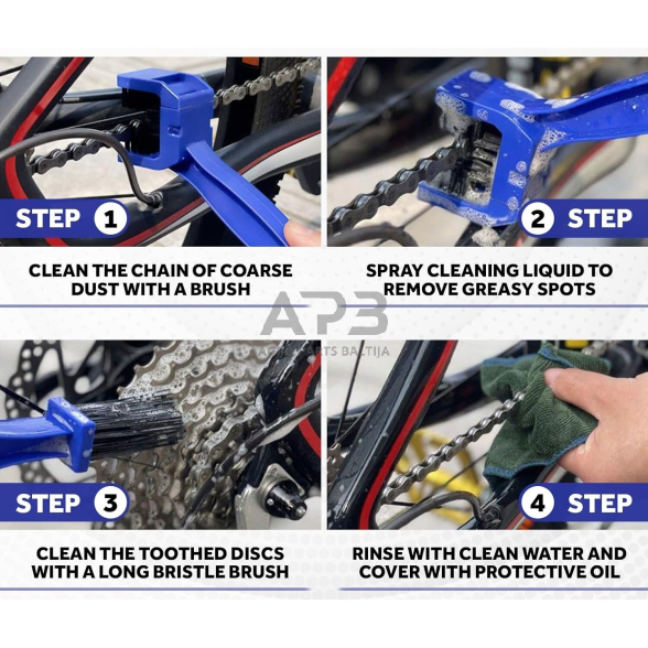 Šepetys motociklų grandinėms valyti 6 Šepetys motociklų grandinėms valyti 6