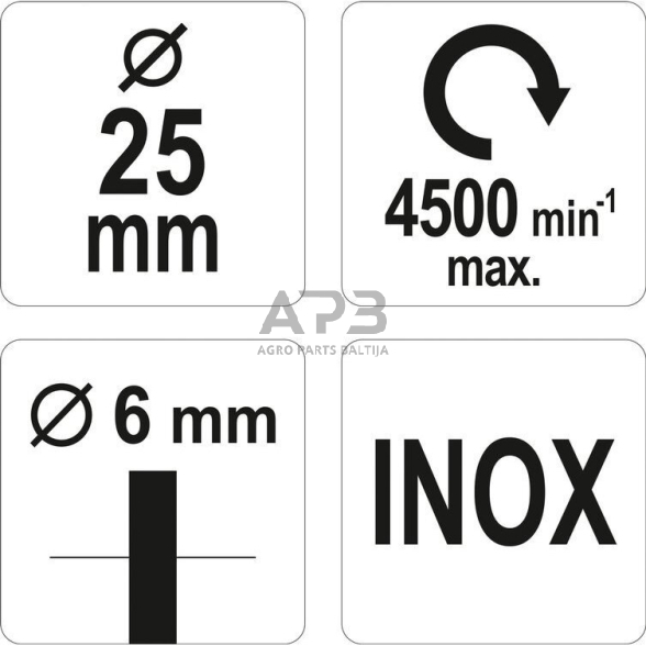 Šepetys vielinis teptuko tipo, garbanotas, 25mm INOX 1 Šepetys vielinis teptuko tipo, garbanotas, 25mm INOX 1