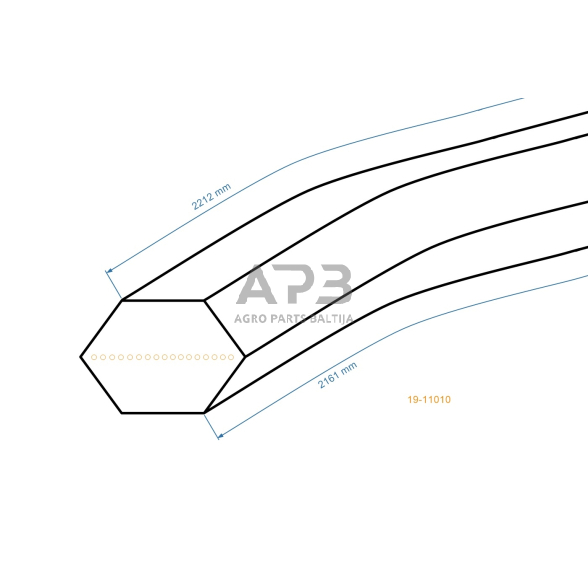 Šešiabriaunis pjaunamosios diržas Brill 35065700/0 AA85 12,5x2161mm Li, 12,5x2212mm La 1