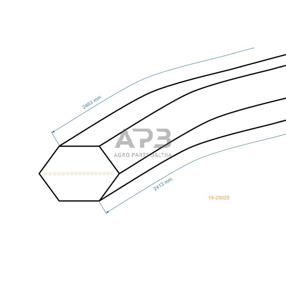Šešiabriaunis pjaunamosios diržas Motec GL 13.5-92 T AA90 12,5x2288mm Li, 12,5x2339mm La 1