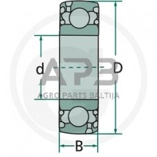 SKF radialinis rutulinis guolis 1726204 2RS