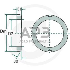 SKF tvirtinimo veržlė M30, KM 06 1 SKF tvirtinimo veržlė M30, KM 06 1