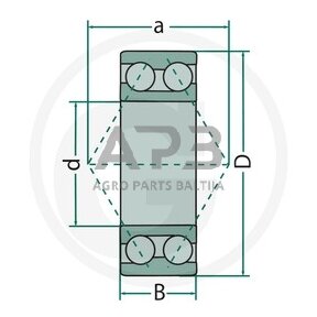 SKF dvieilis rutulinis guolis 3204 2RS